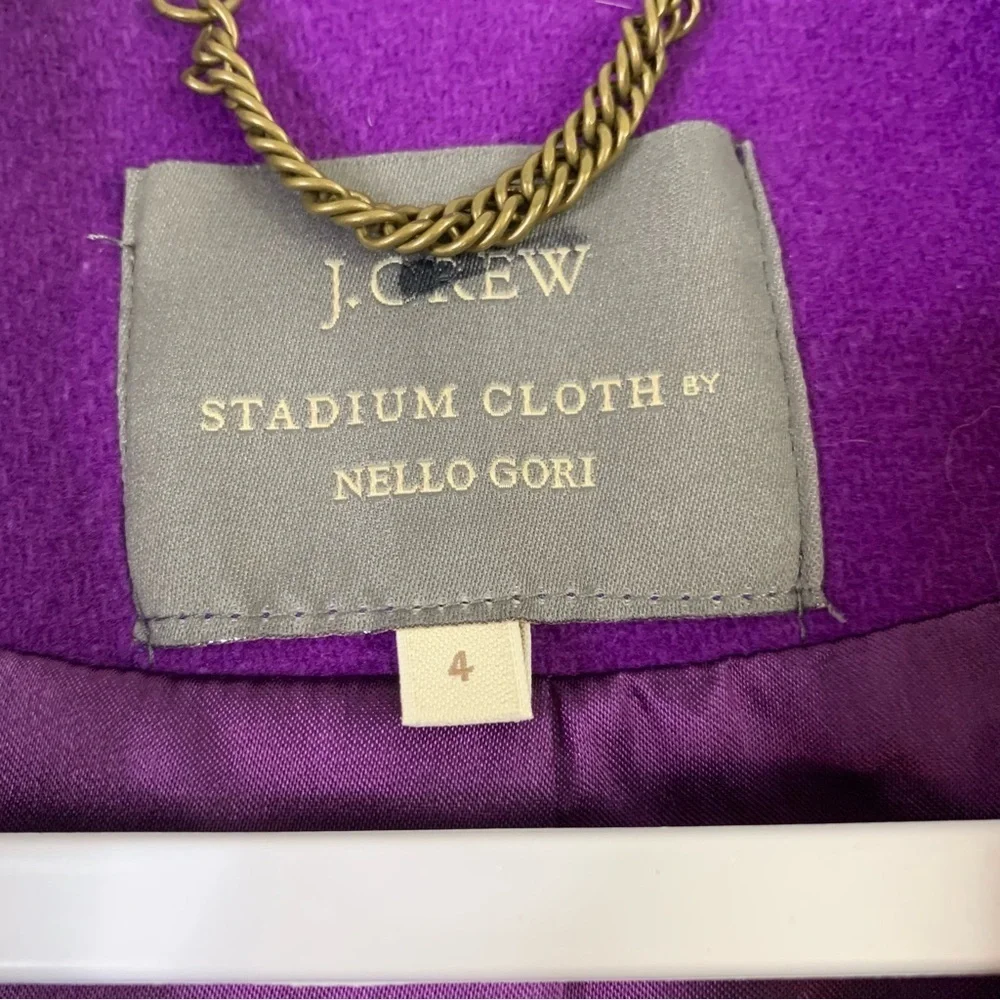 J.crew Womens purple stadium cloth pea cot 4 - Picture 6 of 12